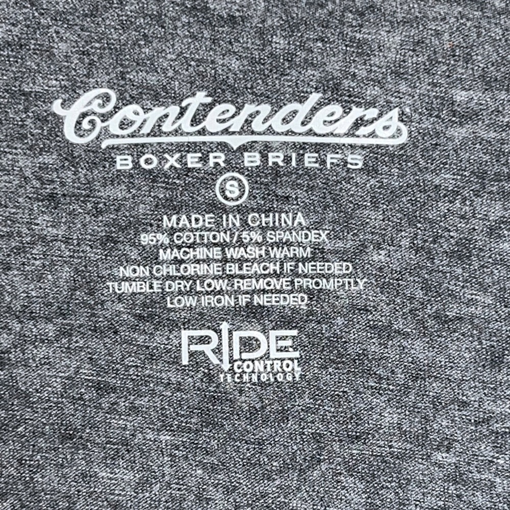 Contenders Mens Challenger Boxer Briefs Grey Black Stripe Ride Control Size S - Picture 8 of 10